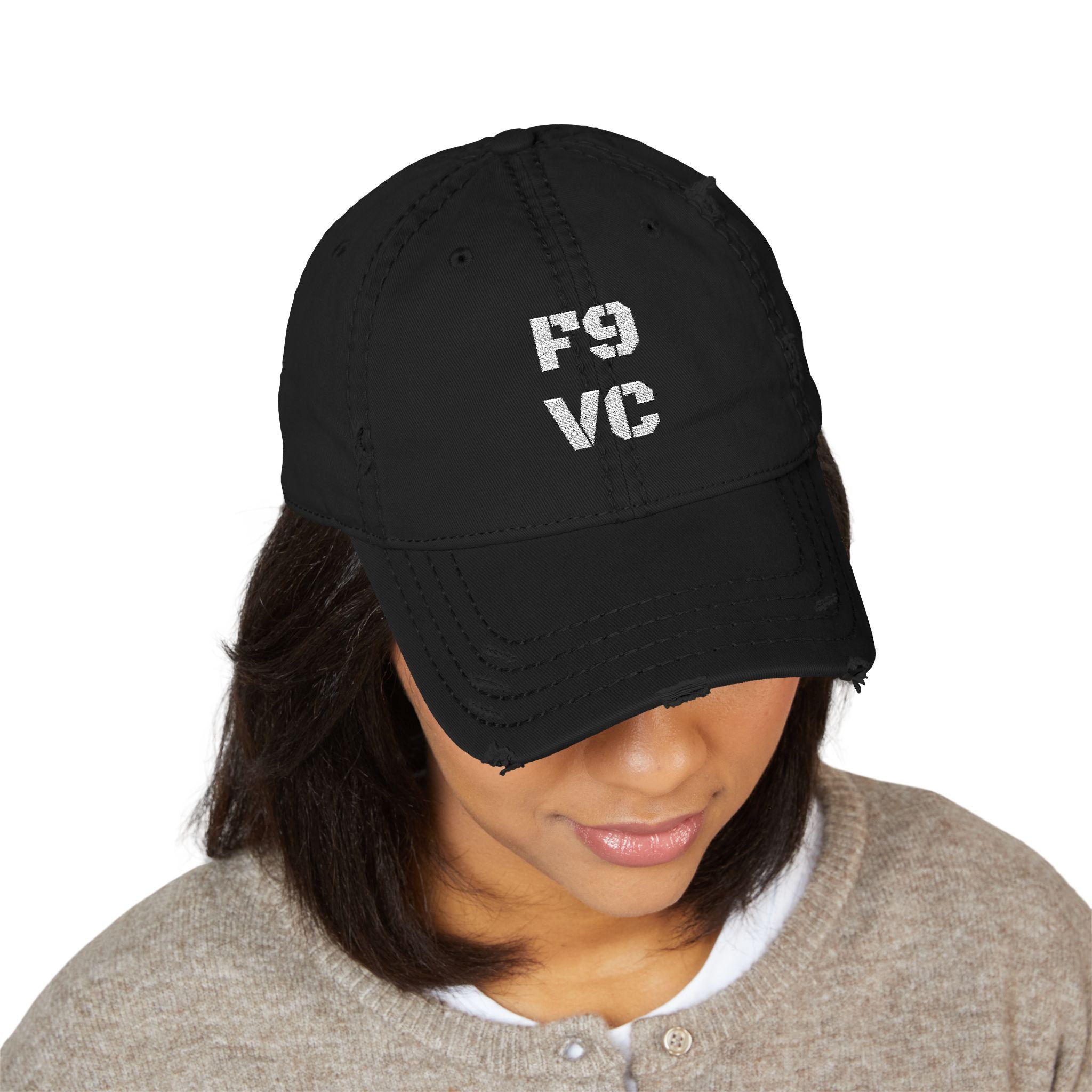 F9VC - Black w/ white stitching